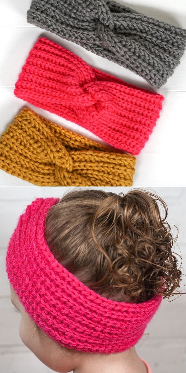 Faux Knit Twisted Ear Warmer