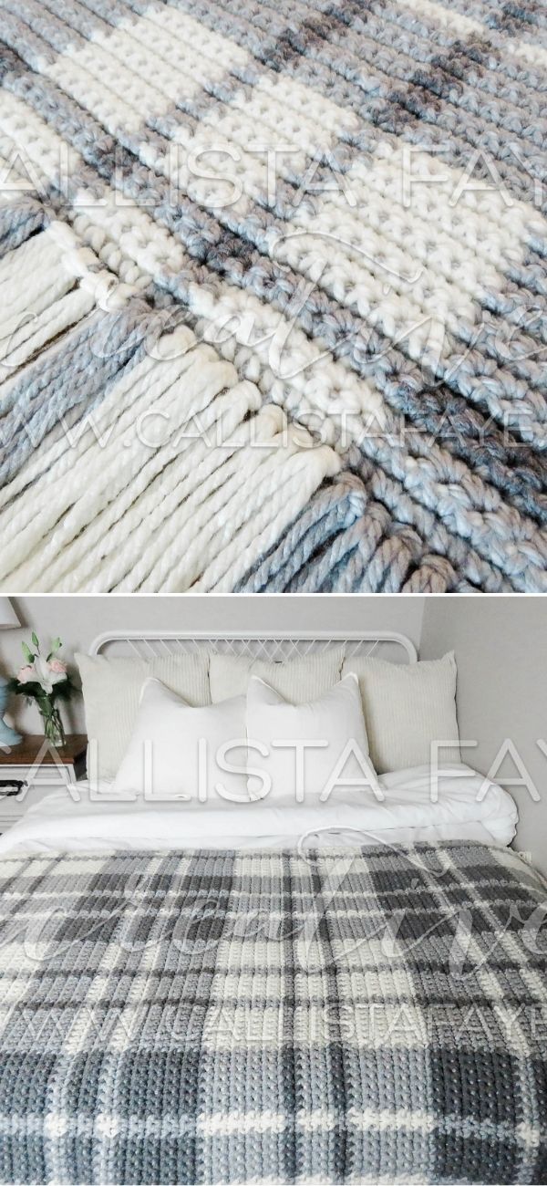 Plaid Crochet Blanket