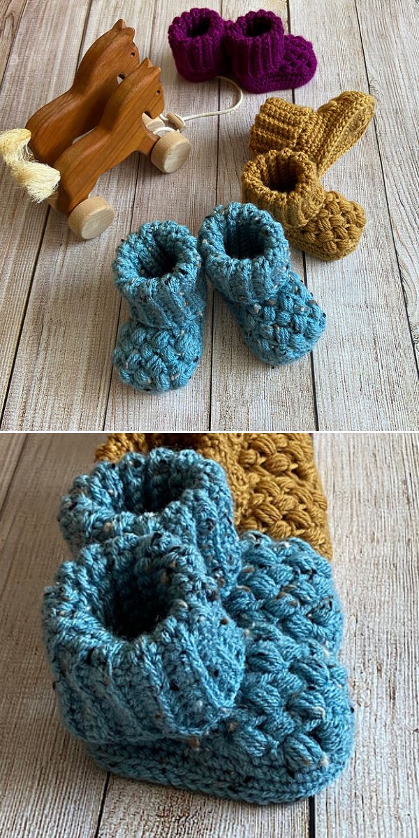 free baby booties crochet pattern