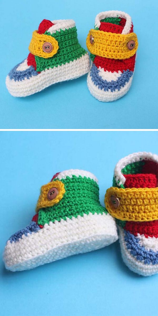 free crochet baby sneakers pattern