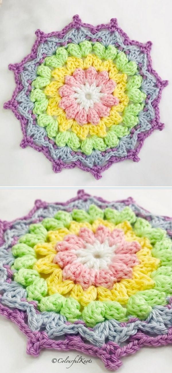 bright small crochet mandala