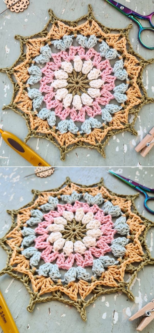 small lacy crochet mandala