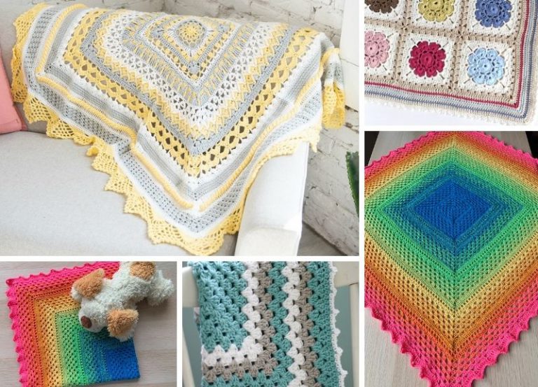 73 Ornamental Square Crochet Baby Blankets