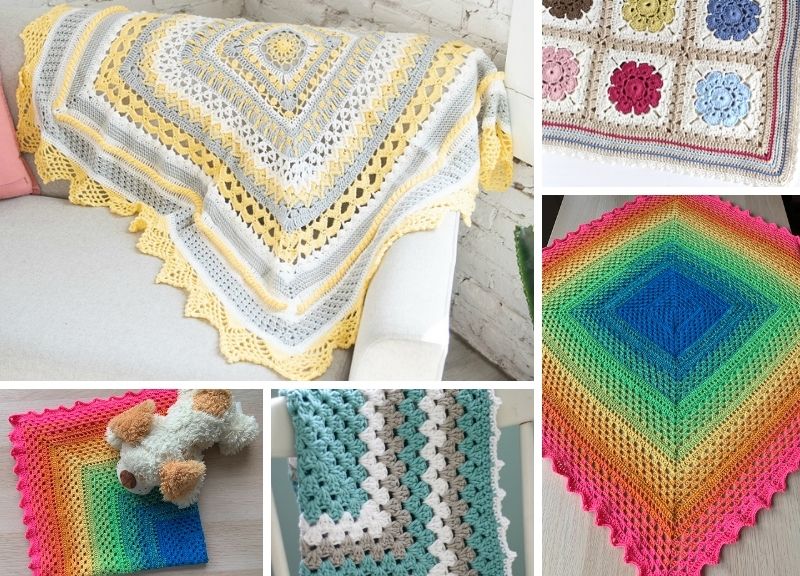 Ornamental Square Crochet Baby Blankets