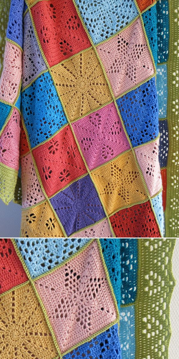free crochet patchwork blanket pattern