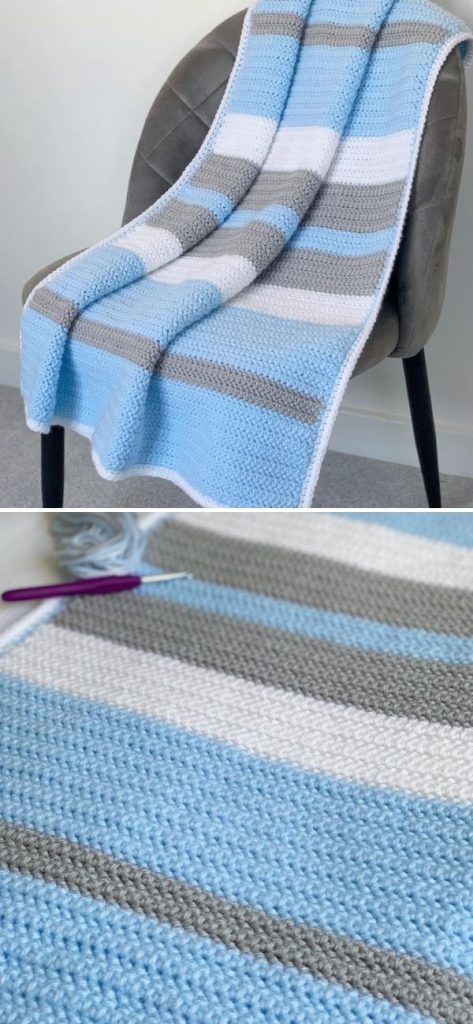 Summertime Stripes Crochet Blanket 