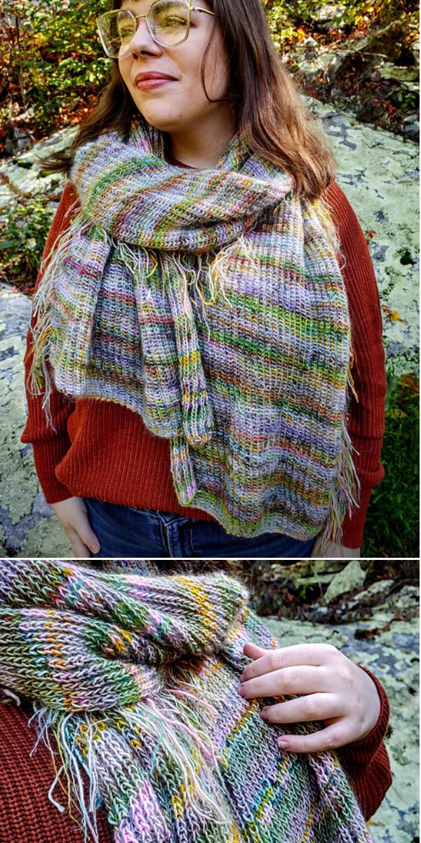 free brioche scarf knitting pattern