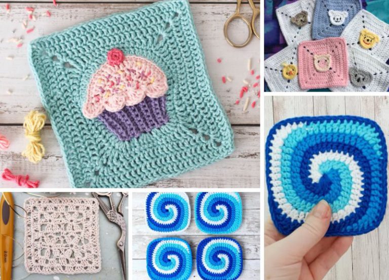51 Colorful Fun Crochet Squares Patterns