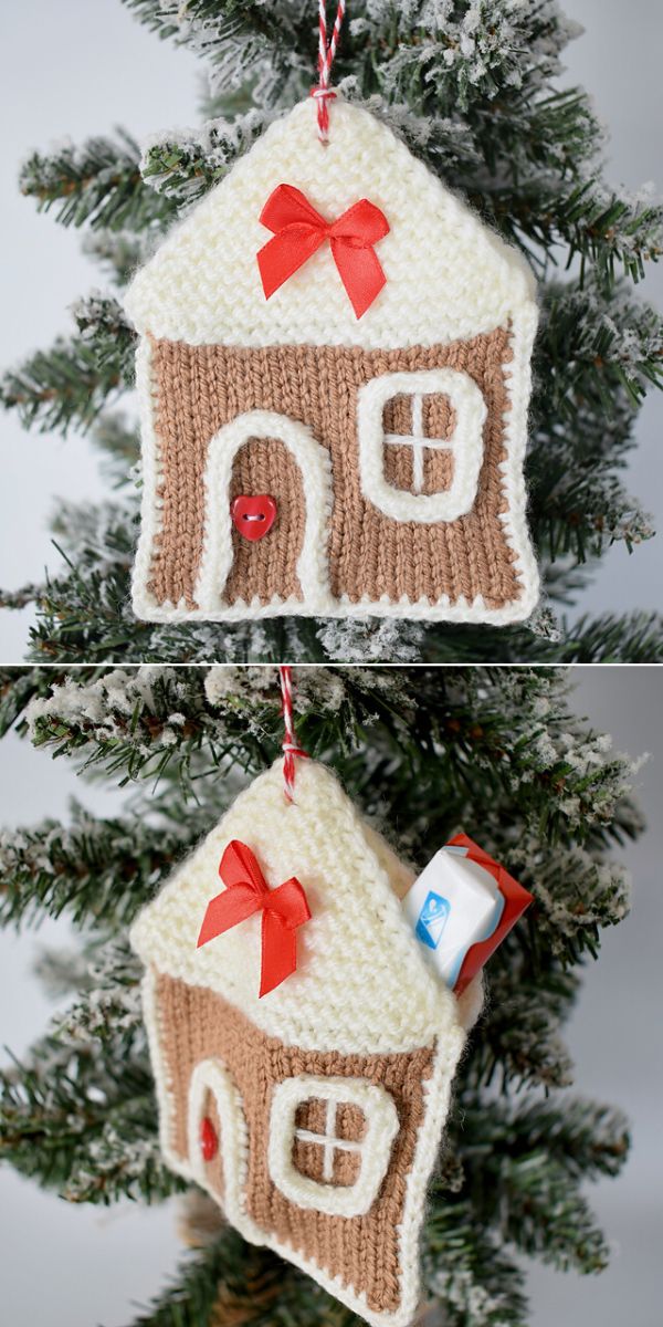 free knitted gingerbread house pattern