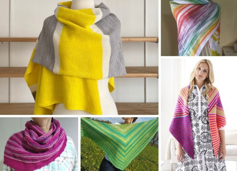 19 Striped Knitted Shawls