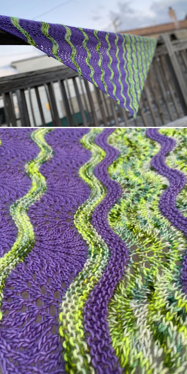 stripy shawl free knitting pattern