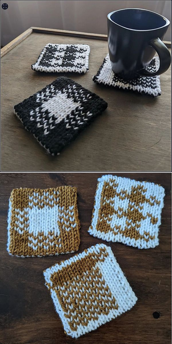 knitted coasters free pattern