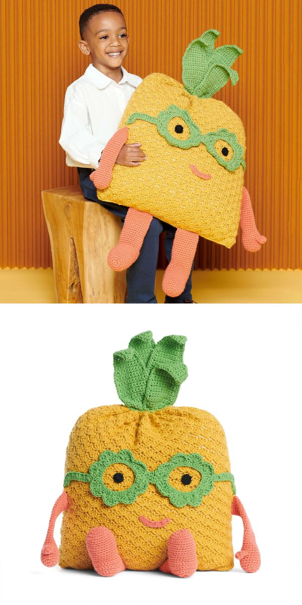 free crochet pineapple pillow pattern