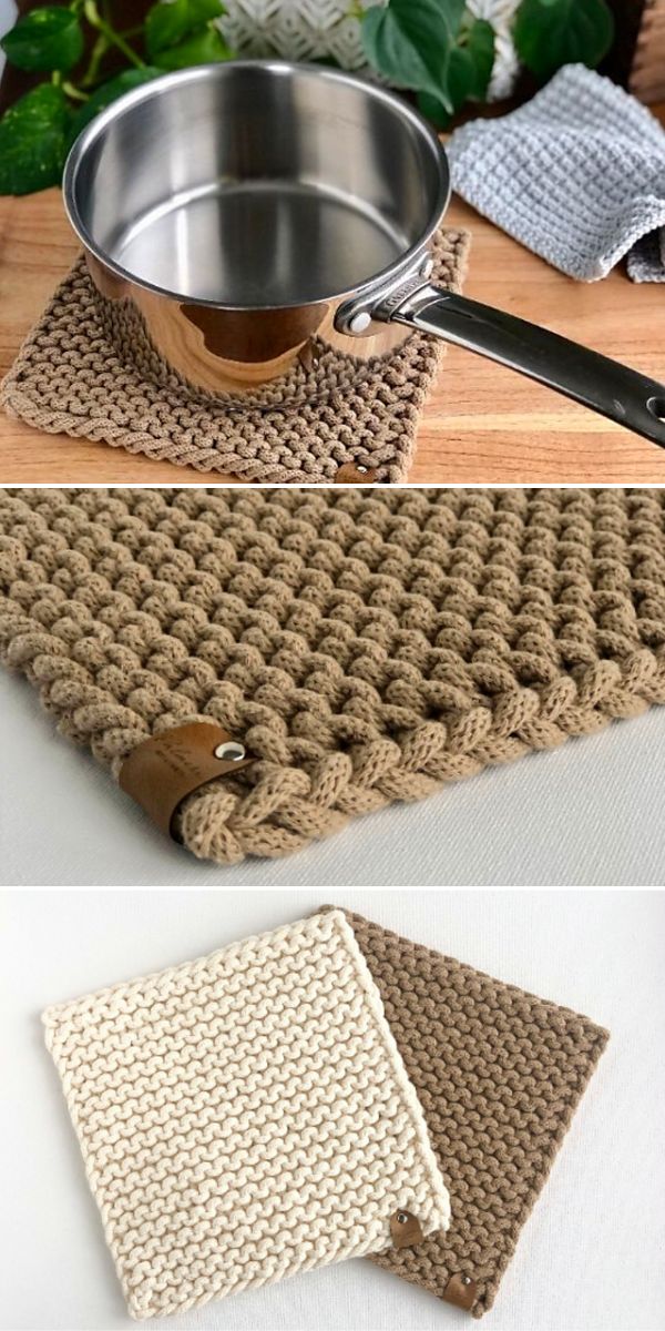 free knit hot pads pattern