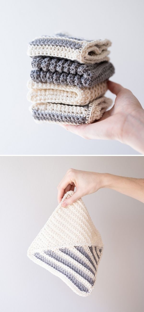 Simple Spring Crochet Cotton Dishcloths - Daisy Farm Crafts