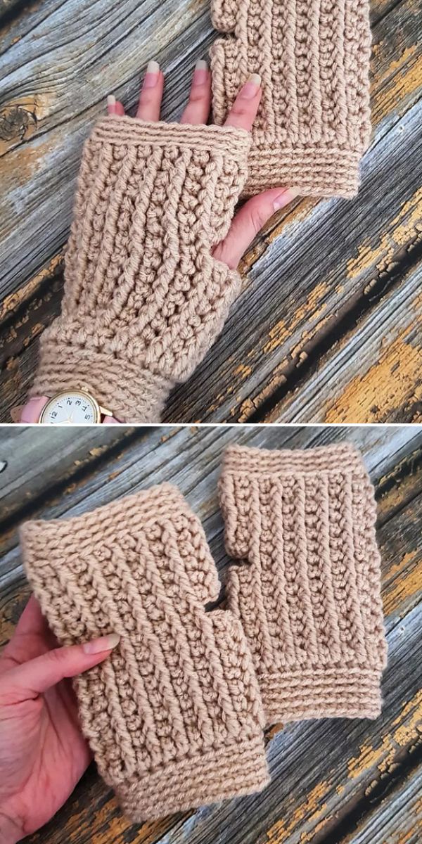 fingerless crochet mittens free pattern