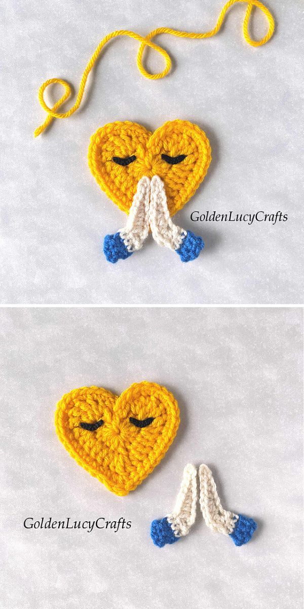 free crochet emoji applique pattern