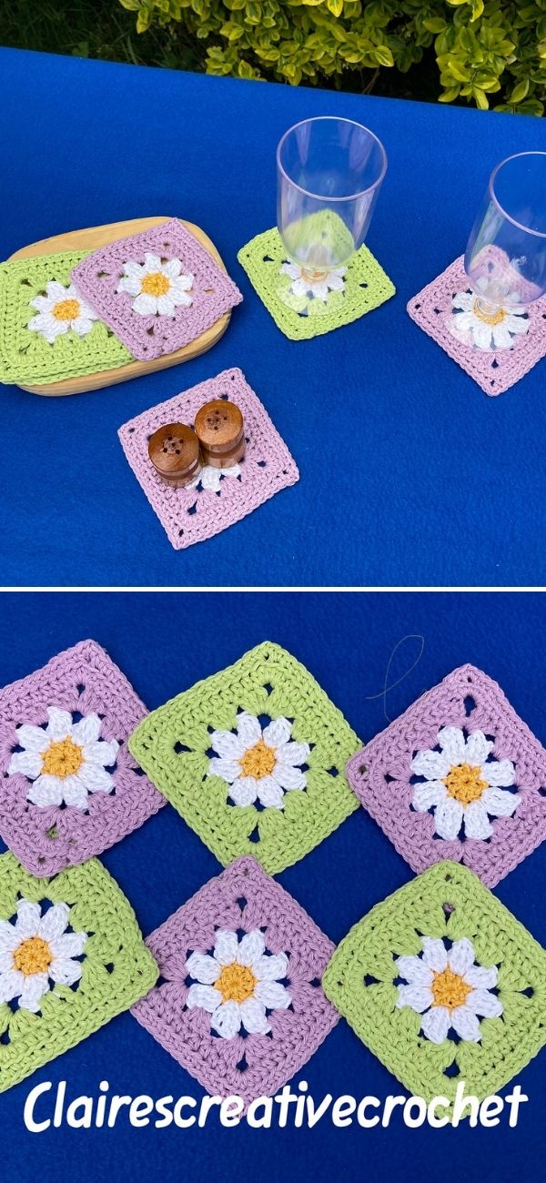 Flo’s Crafty Crochet summer flower coaster