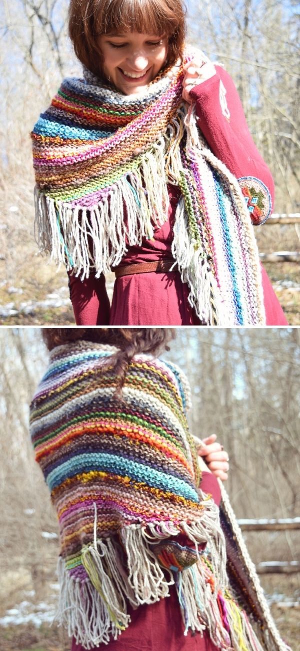 Scrappy Knit Shawl