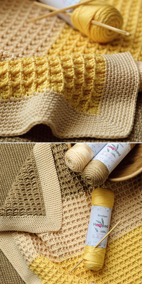 Waffle stitch crochet discount baby blanket pattern