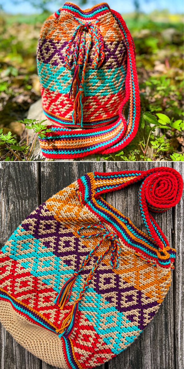 free drawstring bags crochet pattern