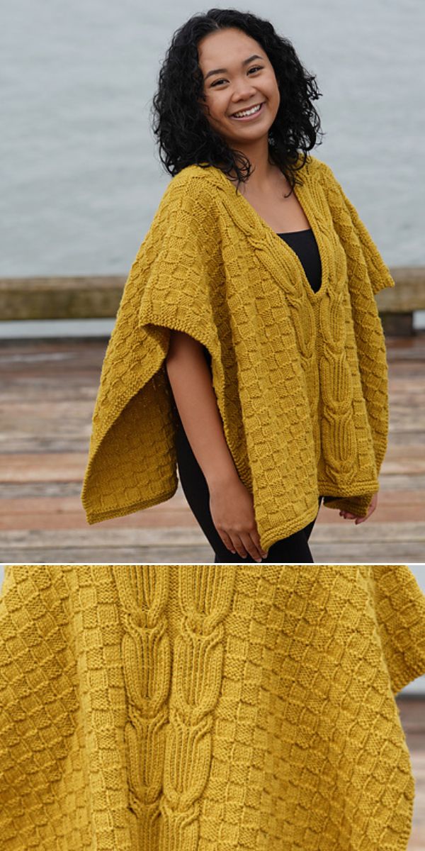 free knitted poncho pattern