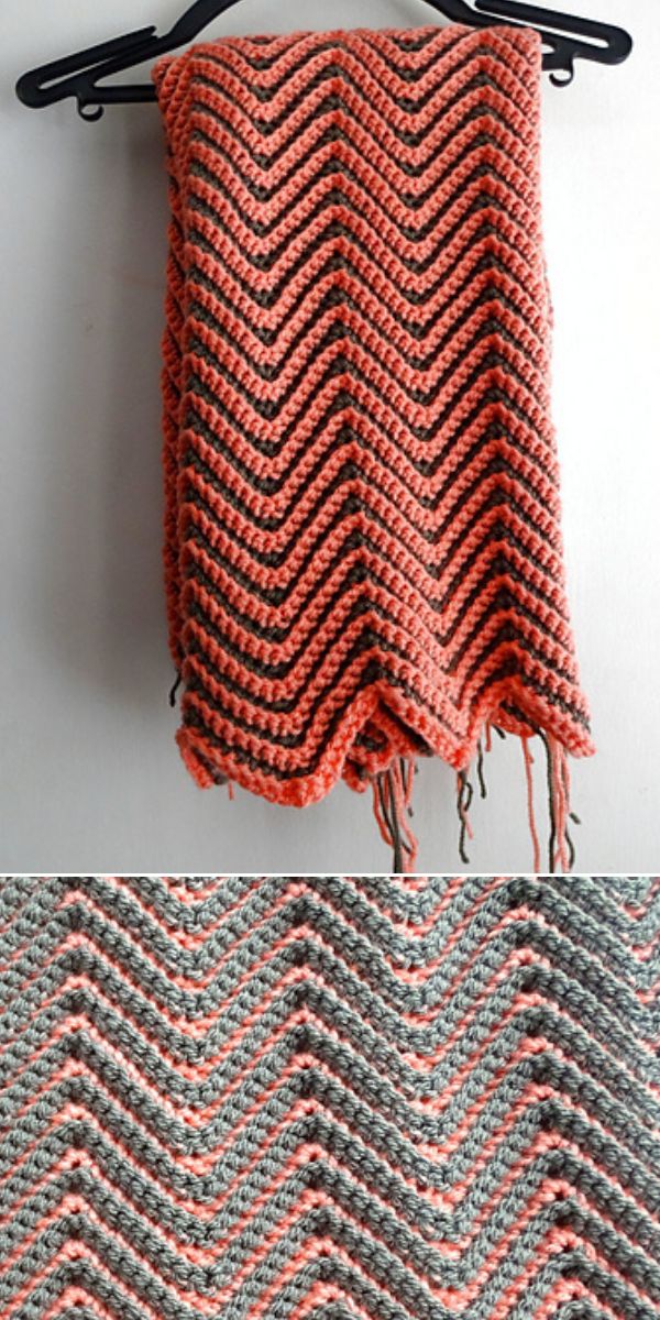 chevron blanket free crochet pattern