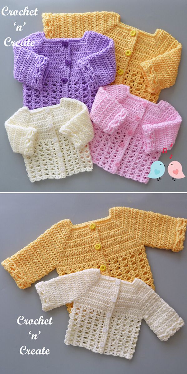 baby cardigan free crochet pattern
