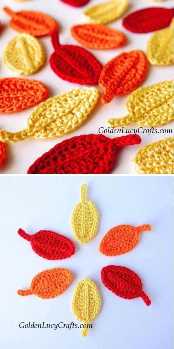 Easy Fall Crochet Leaves