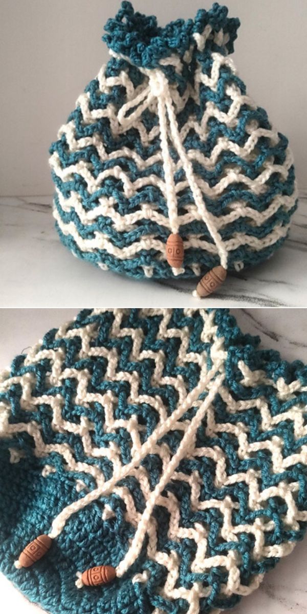 free drawstring bag crochet pattern