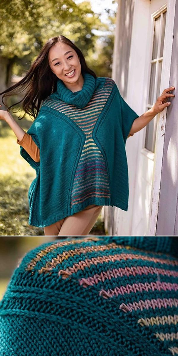 free knitted poncho pattern