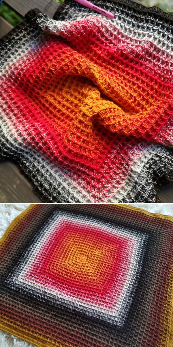 waffle blanket free crochet pattern