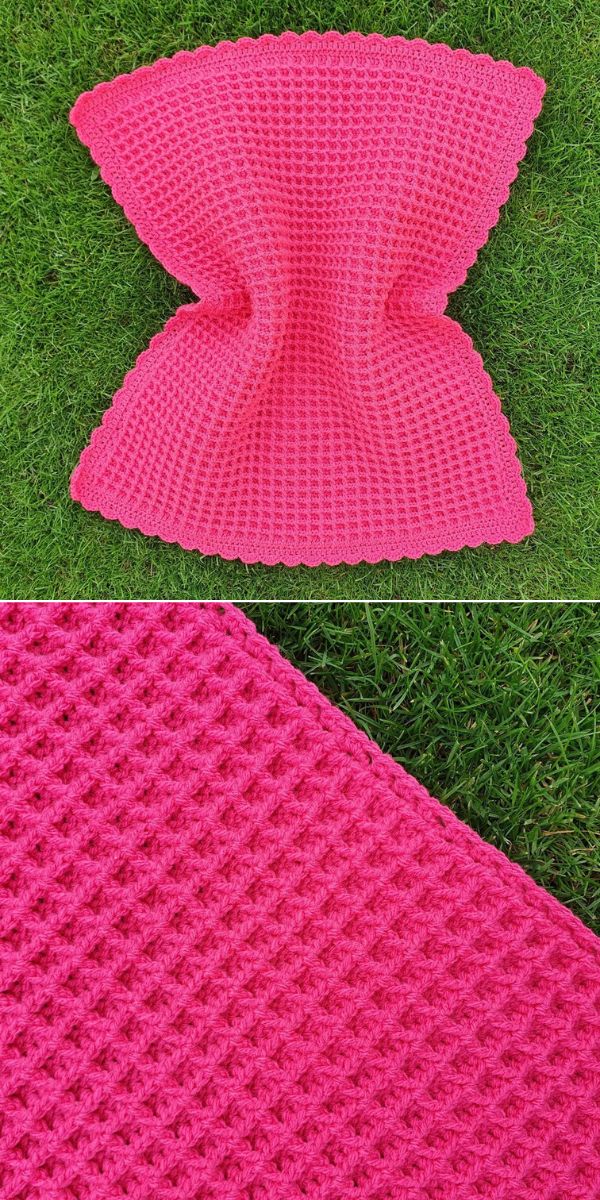 free crochet waffle blanket pattern