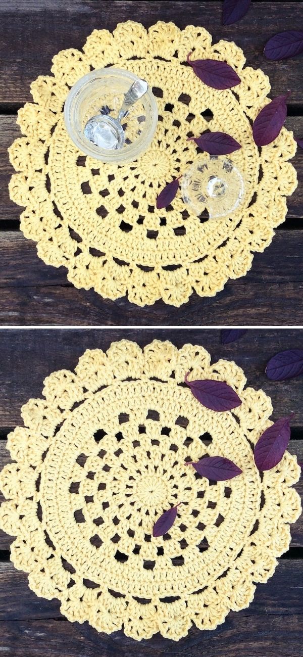 Delicate Flower Placemat Doily