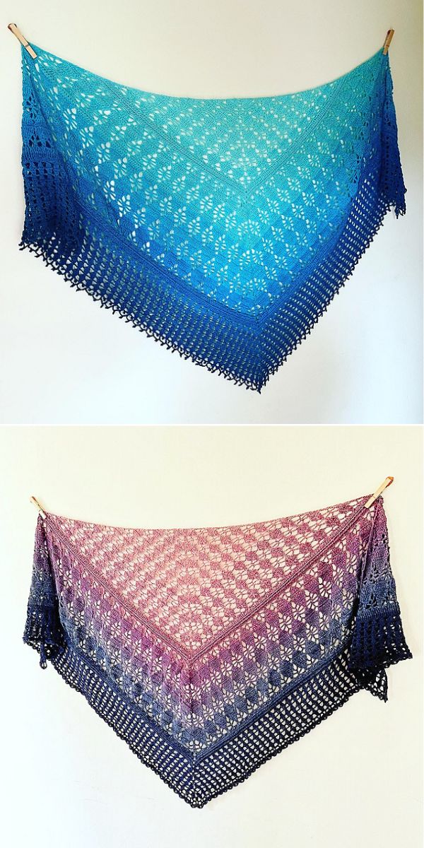 free crochet lacy shawl pattern