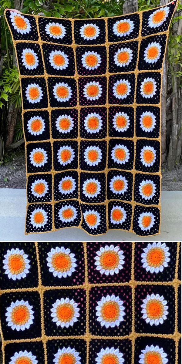 free floral blanket crochet pattern