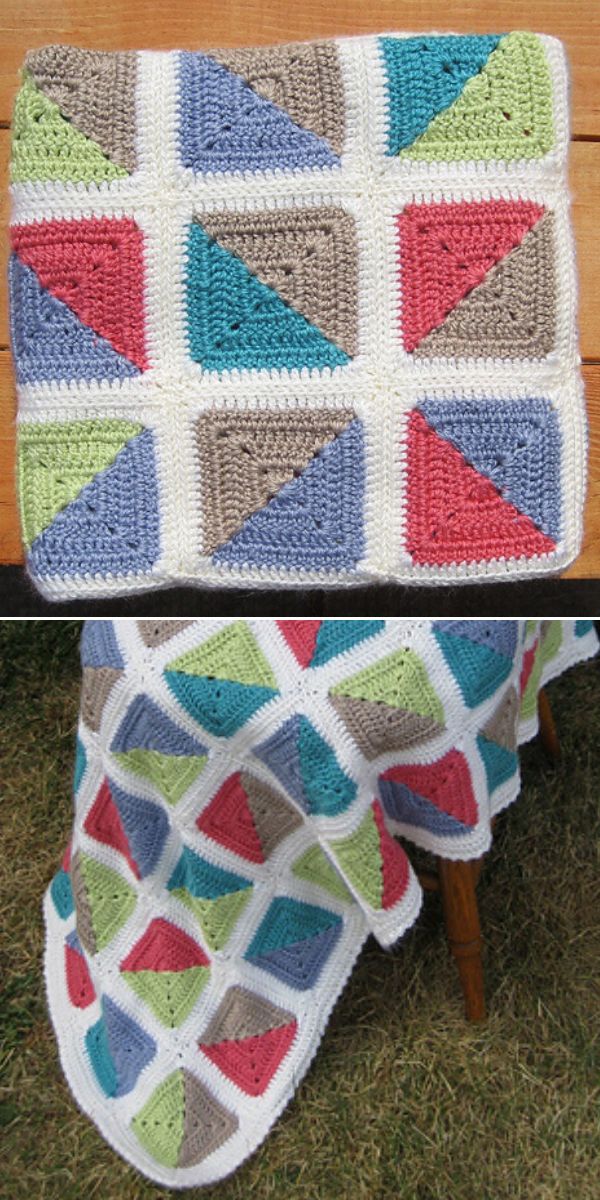 granny square baby free crochet blanket