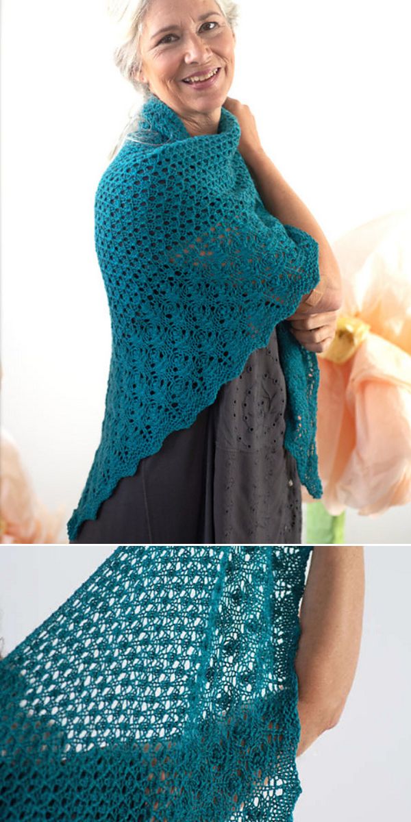 knit lacy shawl free pattern