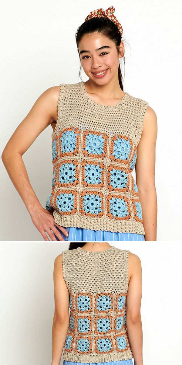 free granny square top crochet pattern
