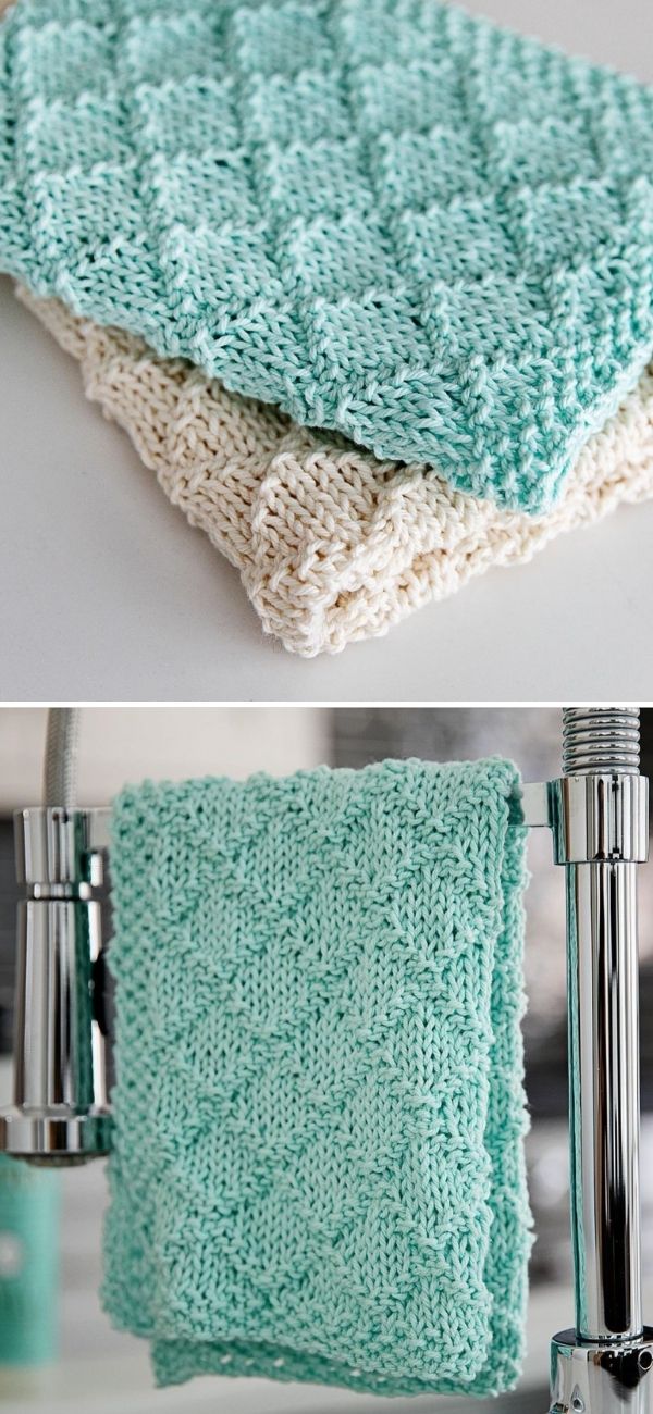 Modern Knit Dish Towel Pattern