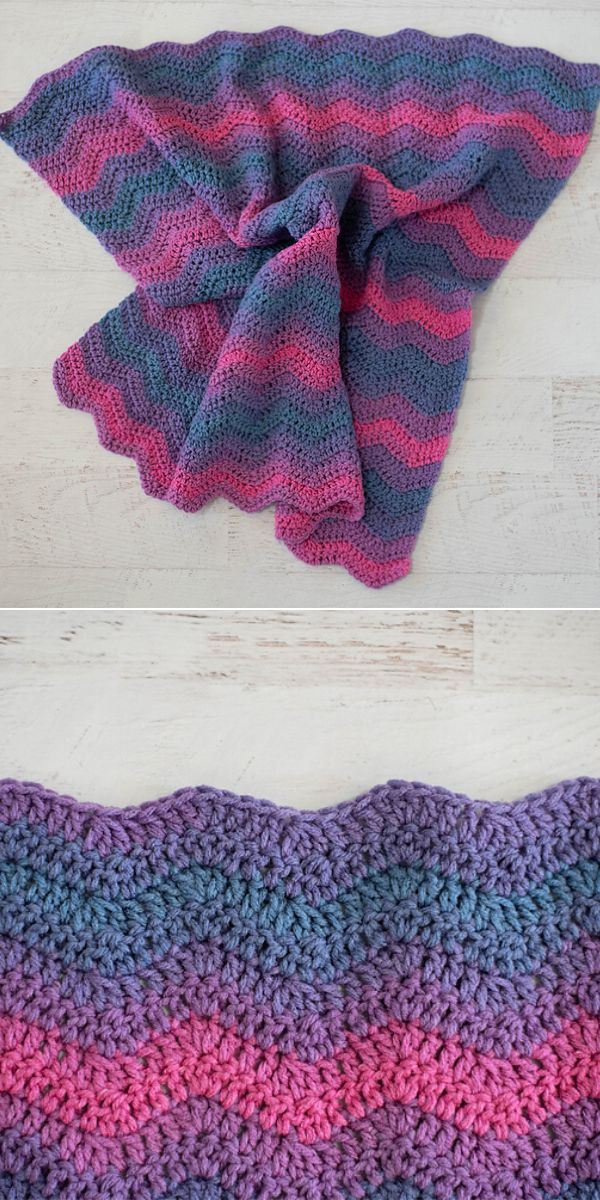 baby ripple blanket free crochet pattern