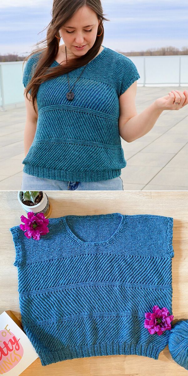 free tee top knitting pattern