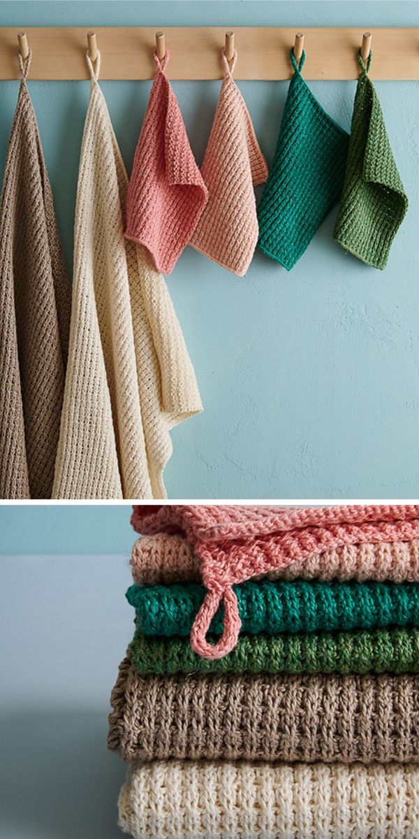 free hand towel knitted pattern