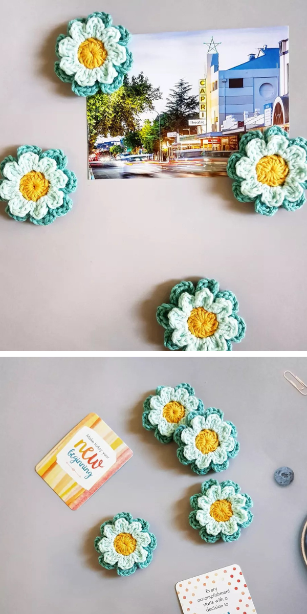 Cute Crochet Flower Magnet