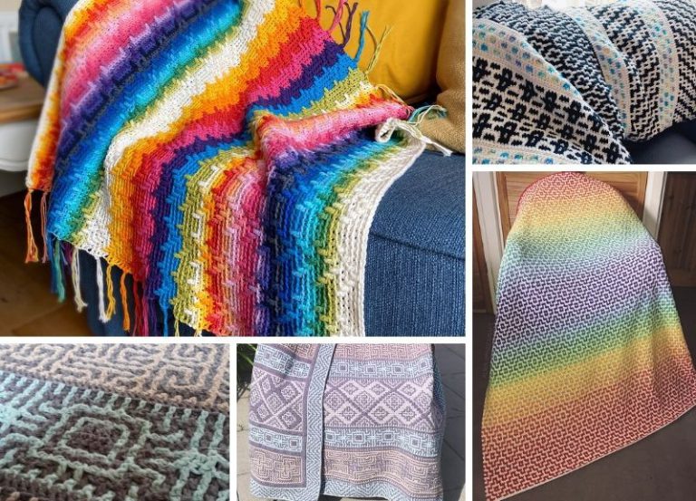 33 Beautiful Colorful Mosaic Crochet Blankets