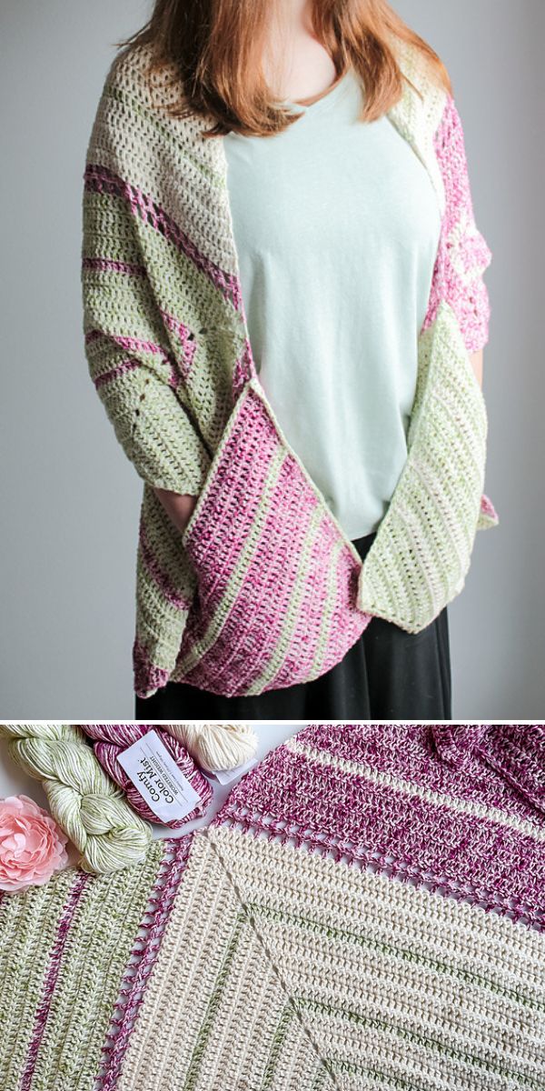 pocket shawl free crochet pattern