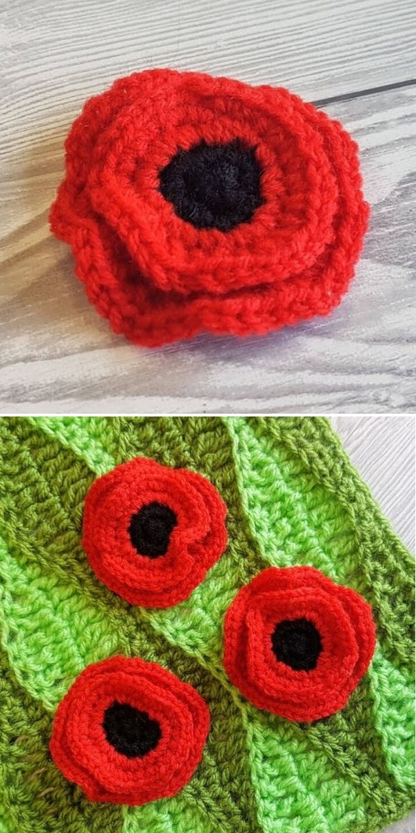 Bundle of 3 Remembrance Poppy Flowers