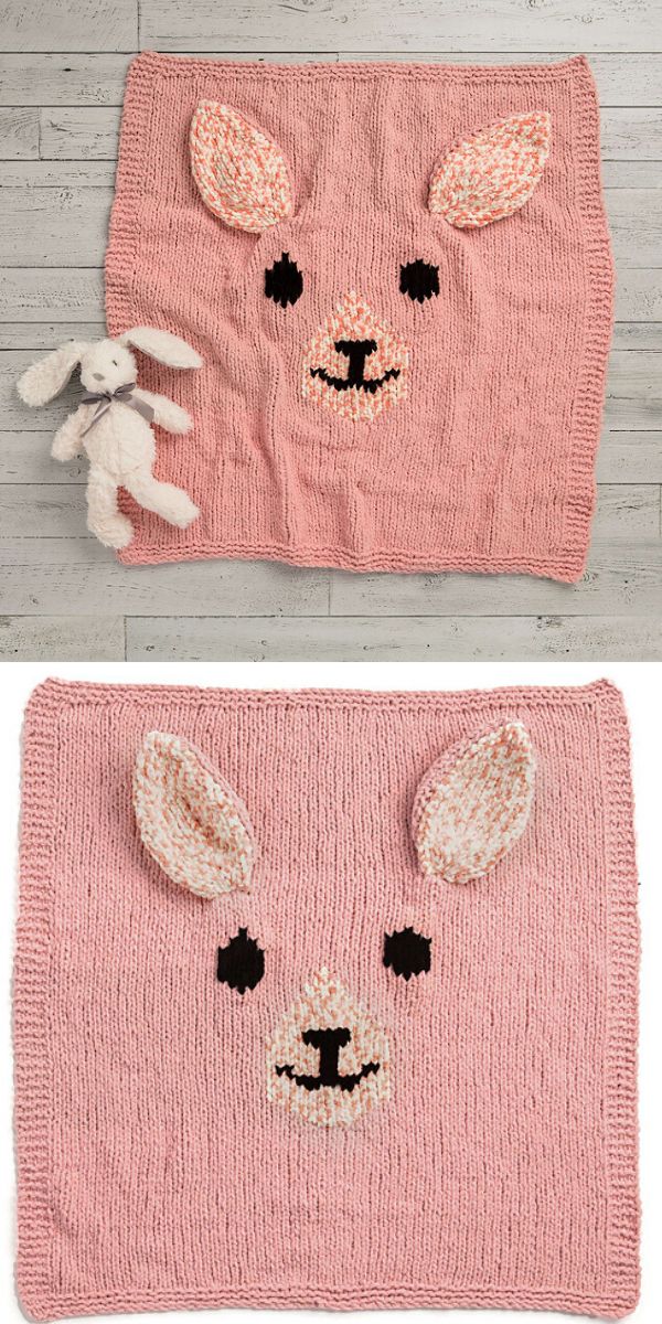 knit bunny blanket free pattern