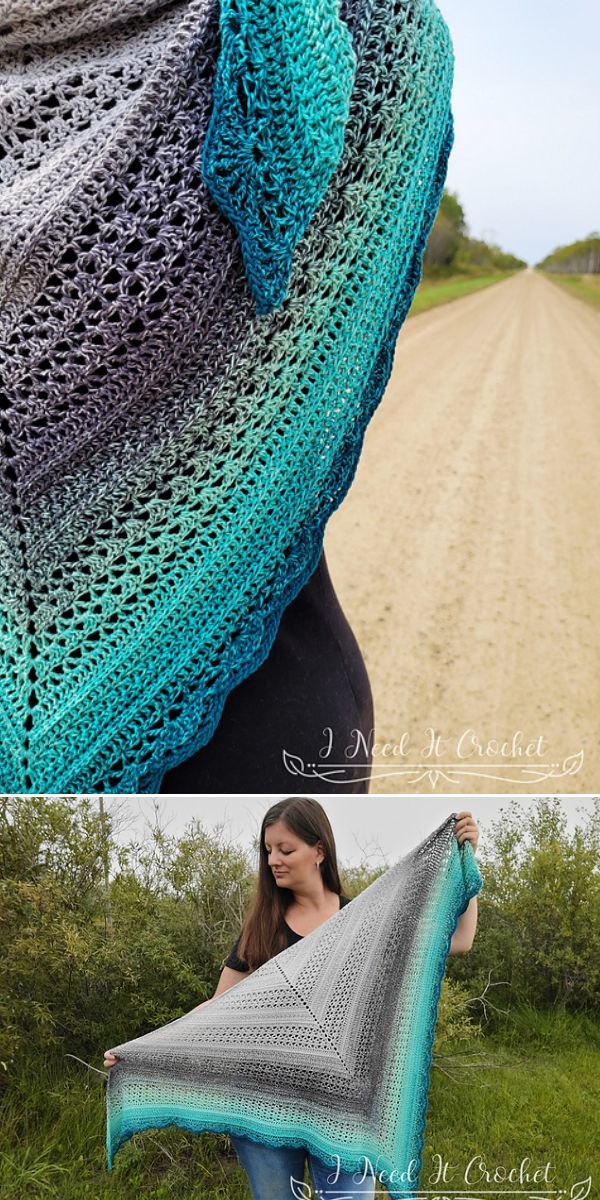 free crochet lacy shawl pattern