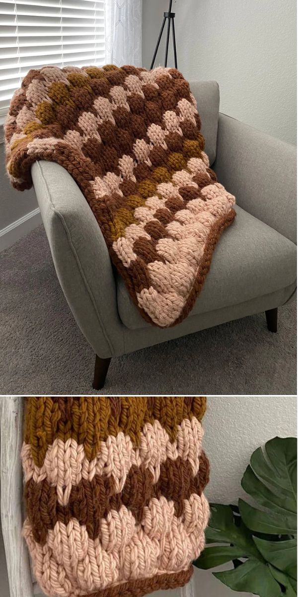 free chunky knit blanket pattern